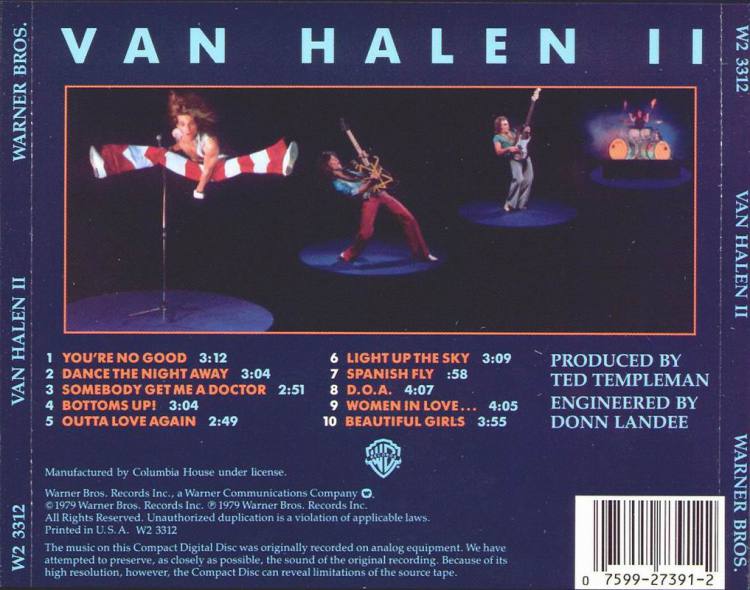 Van Halen - Van Halen II (BACK)
